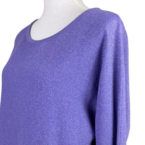 Draper’s & Damon's Purple Knit Metallic Sparkle 2 Piece Sweater Skirt Set - Picture 6 of 13